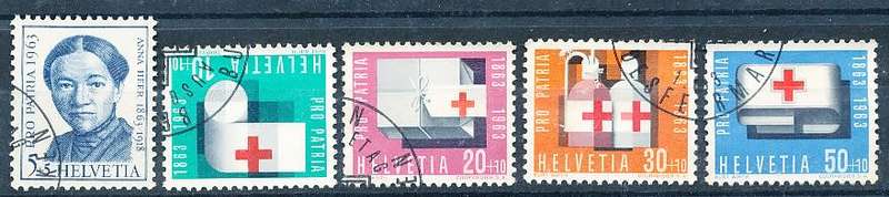 SWITZERLAND  1963 -  Pro Patria - Anna Heer - Red Cross  SET   - FINE  USED