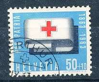 SWITZERLAND  1963 -  Pro Patria - Red Cross  TOP VALUE  - FINE  USED