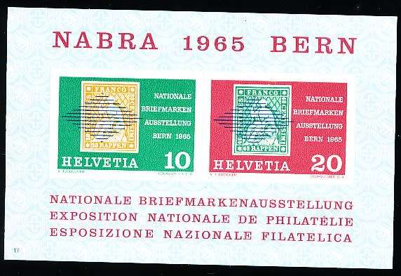 SWITZERLAND  1965 -  Philatelic Exhibition NABRA, Bern MINI-SHEET   - FINE  MINT
