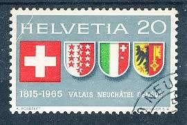 SWITZERLAND  1965 -  Anniversaries     - FINE  USED