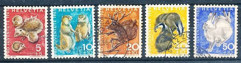 SWITZERLAND  1965 -   Pro Juventute  Wild Animals  SET   - FINE  USED