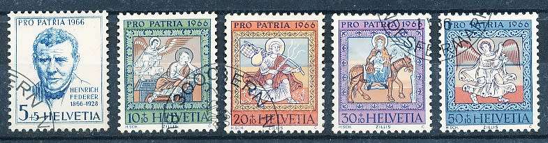 SWITZERLAND  1966 -  Pro Patria -    Heinrich Federer  SET   - FINE  USED