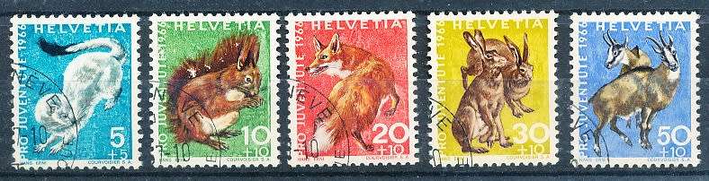 SWITZERLAND  1966 -   Pro Juventute  Wild Animals  SET   - FINE  USED
