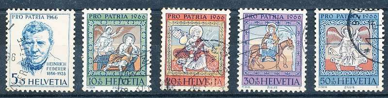 SWITZERLAND  1966 -  Pro Patria -    Heinrich Federer  SET   - FINE  USED