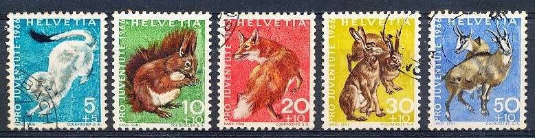 SWITZERLAND  1966 -   Pro Juventute  Wild Animals  SET   - FINE  USED