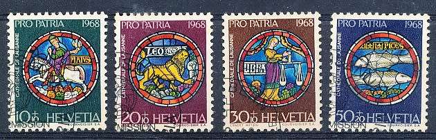 SWITZERLAND  1968 -  Pro Patria - Arts SET   - FINE  USED