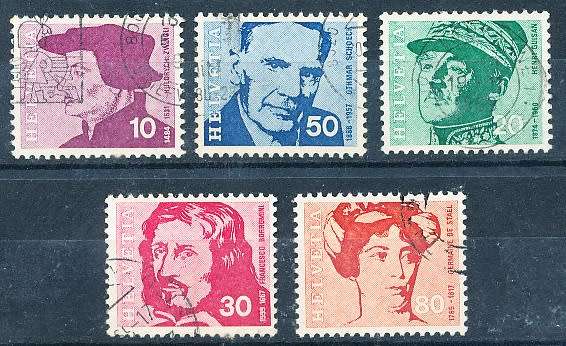 SWITZERLAND  1969 -    Portraits SET   - FINE  USED