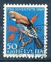 SWITZERLAND  1969 -  Pro Juventute - Birds  TOP VALUE   - FINE  USED