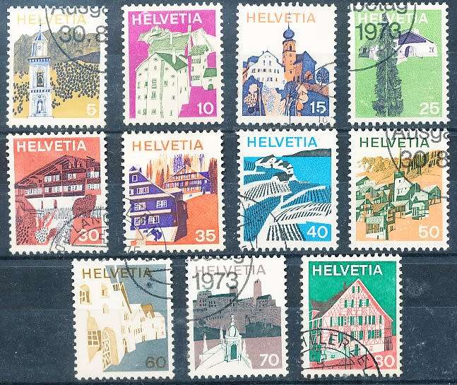 SWITZERLAND  1973 -    Landscapes  SET   - FINE USED