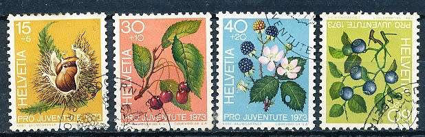 SWITZERLAND  1973 -   Pro Juventute - Forest Fruits  SET   - FINE USED