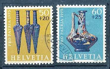 SWITZERLAND  1975 -  Pro Patria - Archaeological Findings  TOP VALUES   - FINE USED