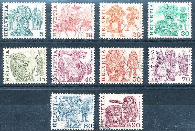 SWITZERLAND  1977 -   Definitive Issues  SET   - FINE  USED
