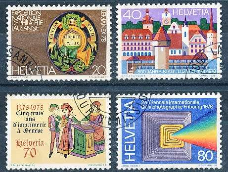 SWITZERLAND  1978 -    Anniversaries   SET   - FINE  USED