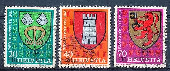 SWITZERLAND  1981 -  Pro Juventute - Municipal Coat of Arms  PART SET   - FINE  USED