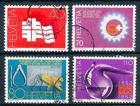 SWITZERLAND  1982 -  Anniversaries   SET   - FINE  USED