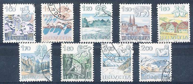 SWITZERLAND  1982 -  Definitive Issues  SET   - FINE  USED