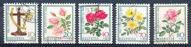 SWITZERLAND  1982 -  Pro Juventute - Stamp Day - Roses  SET   - FINE  USED