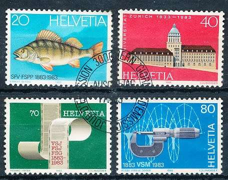 SWITZERLAND  1983 -  Anniversaries  SET   - FINE  USED