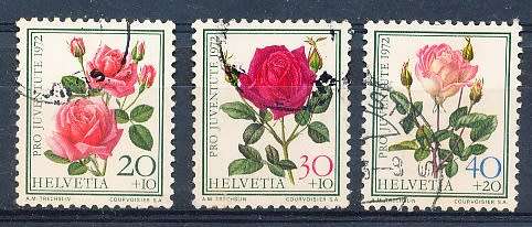 SWITZERLAND  1972 -   Pro Juventute - Roses  PART  SET   - FINE USED