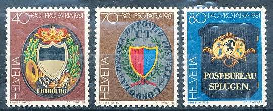 SWITZERLAND  1981 -  Pro Patria - Post Signs  PART  SET   - FINE MINT