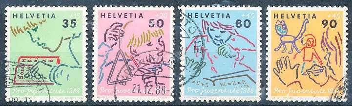 SWITZERLAND  1988 -    Pro Juventute - Child Development  SET    - FINE USED