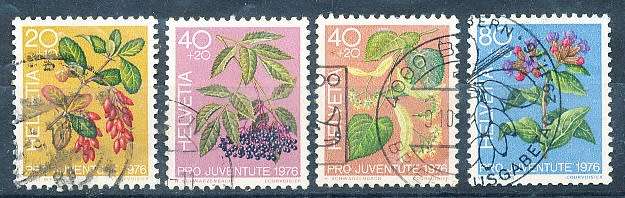 SWITZERLAND  1976 -   Pro Juventute -  Medicinal Plants  SET  - FINE  USED