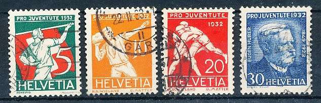 SWITZERLAND  1932 -   Pro Juventute - Sports - Prof. Eugen Huber  SET     - FINE  USED