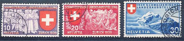 SWITZERLAND  1939 - Philatelic Exhibition - German Inscription   SET     - FINE  USED