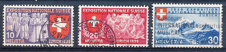 SWITZERLAND  1939 - Philatelic Exhibition - French Inscription   SET     - FINE  USED