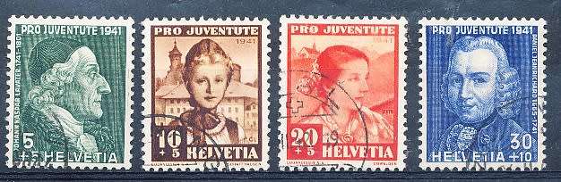 SWITZERLAND  1941 - Pro Juventute -  Costumes   SET     - FINE  USED