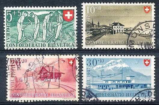 SWITZERLAND  1947  - Pro Patria Swiss Railway  SET     - FINE  USED