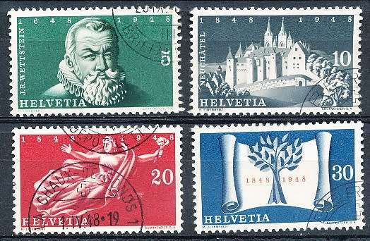 SWITZERLAND  1948 -  Anniversary of the Independence -  SET     - FINE  USED