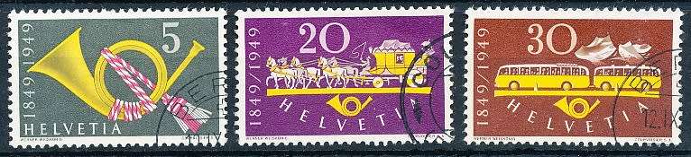 SWITZERLAND  1949 - Anniversary of the Swiss Post  SET     - FINE  USED