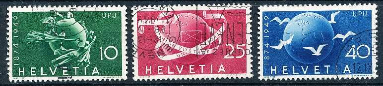 SWITZERLAND  1949 -  Universal Postal Union - UPU  SET     - FINE  USED