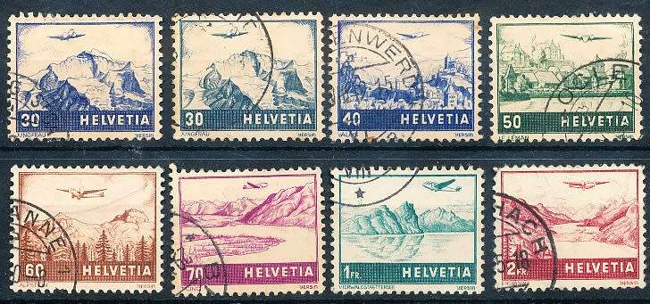 SWITZERLAND  1941 -  Airmail   SET     - FINE  USED