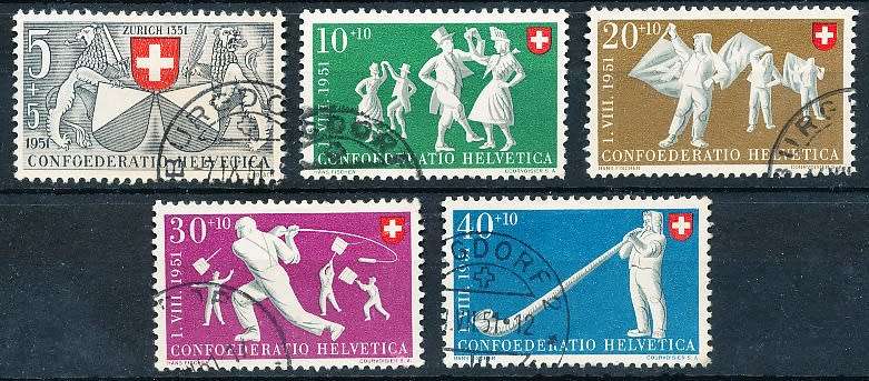 SWITZERLAND  1951 -   Pro Patria  Anniversary of the Confederation SET   - FINE  USED