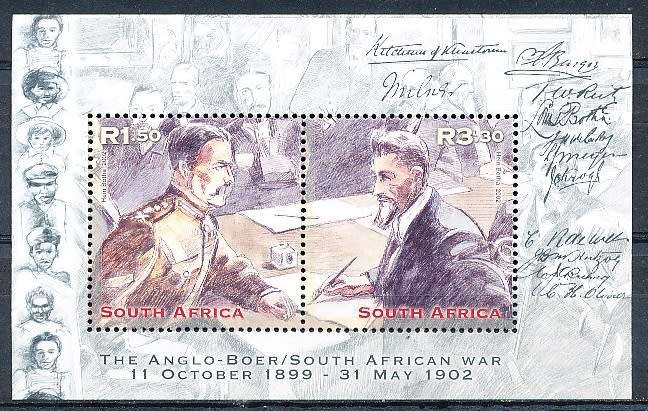 RSA  - 2001 -  Anglo-Boer War - Treaty of Vereeniging  -  MINI-SHEET  - FINE  MINT