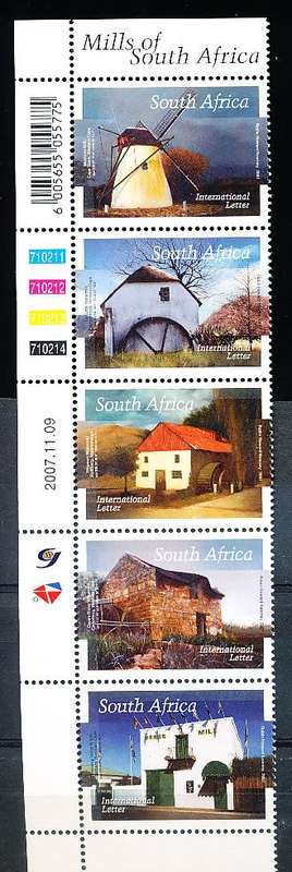 RSA  - 2007 -   Mills of South Africa  CONTROL  - FINE MINT