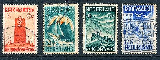 NETHERLANDS  1933  - Life Boat Service  FULL  SET   -  FINE   USED