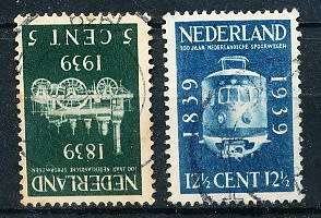 NETHERLANDS  1939  -   Anniversary of the Railway FULL  SET   -  FINE USED