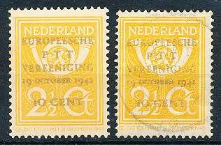 NETHERLANDS  1943  -  European Postal Conference  FULL  SET   -  FINE MINT and USED