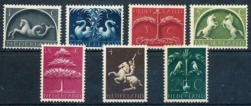 NETHERLANDS  1943  -   Germanic Symbols   FULL  SET   -  MINT