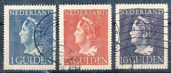 NETHERLANDS  1946  -    Queen Wilhelmina - Large Size  TOP VALUES   -   FINE USED