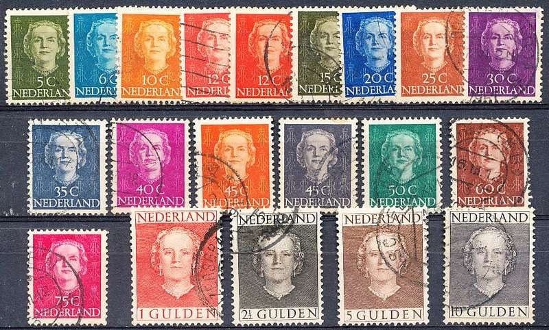 NETHERLANDS  1949  -   Queen Juliana, Photogravure  FULL  SET   -   FINE USED