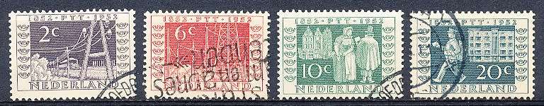 NETHERLANDS  1952  -    Anniversary of the First Dutch Stamp  FULL  SET   -  FINE  USED