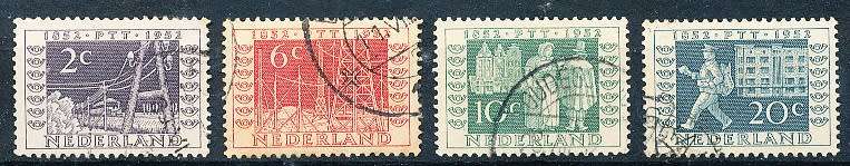 NETHERLANDS  1952  -    Anniversary of the First Dutch Stamp  FULL  SET   -  FINE  USED