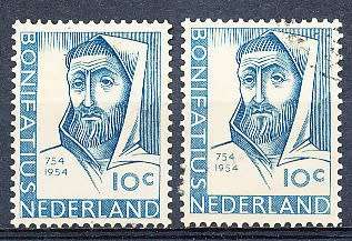NETHERLANDS  1954  -   St. Bonifatius   -  MINT  and  FINE USED