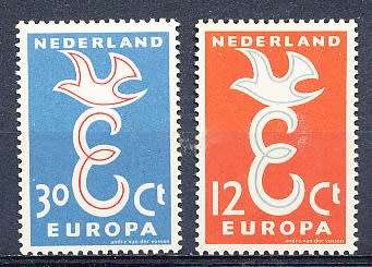 NETHERLANDS  1958  -  EUROPA Stamps  FULL  SET   - MINT