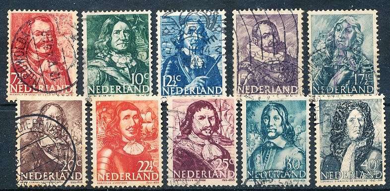 NETHERLANDS  1943  -   Dutch Naval Heroes   FULL  SET   -  FINE USED