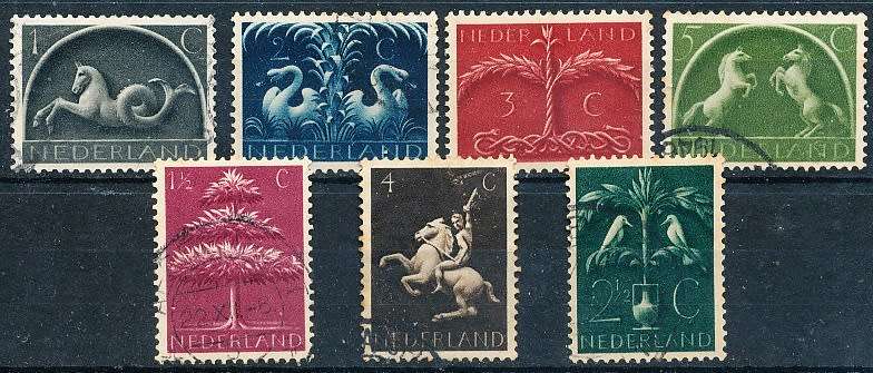 NETHERLANDS  1943  -   Germanic Symbols   FULL  SET   -  FINE USED